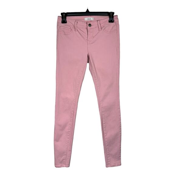 Cello Juniors SZ 5 Skinny Jeans Stretch Low-Rise Zip-Fly Rear Pockets Pink - Picture 1 of 9